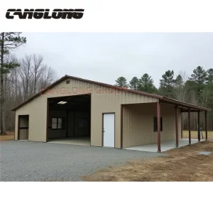 Go-Kart Space Steel Structure Warehouse for Supplies with Safety Barriers and Track Storage