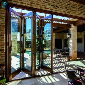 New Design Aluminium Glass Exterior Accordion Folding Aluminum Bifold Patio Door