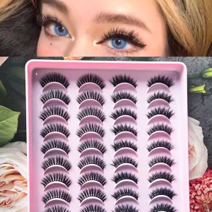 رموش وهمية رقيقة مصنوعة من الفرو الصناعي