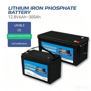 Batería LiFePO4 de Fosfato de Hierro de Litio 12.8V 6ah-300ah para Almacenamiento de Energía Solar, Caravana, Barco, Suministro de Energía Fuera de la Red