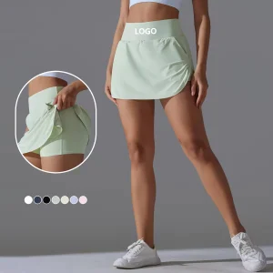 Women's High Waist Quick Dry Workout Gym Skirt Cool Breathable Mesh Design Custom Logo Tennis Skirts