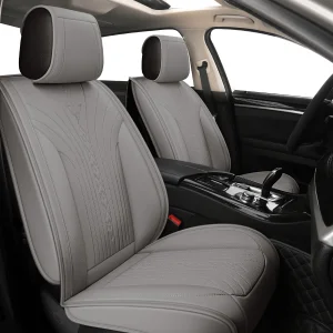YUHCS Leather Car Seat Covers, Car Seat Covers Full Set, Breathable Automotive Seat Covers for Cars SUV Pickup Truck