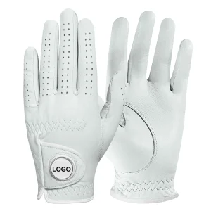 China Manufacture Wholesale Custom Logo Premium Quality Female Left Hand Right Hand Golf Cabretta Leather Golf Gloves Sheepskin