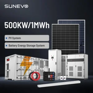 Sunevo 500kw 1mwh Hybrid Solar Energy Storage System Containerized Bess for Industrial Factory Peak Shaving and Cost Reduction