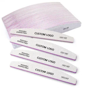 Professional Salon Nail Care Custom Custom Logo Zebra 100/180 Grit Japan Disposable Nail File