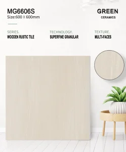 600*600 mm Wooden Pattern Matt Anti-Slip Rustic Ceramic Porcelain Glazed Tile for Modern Wall &amp; Floor Design