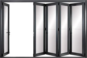 Aluminium Profile Folding Door Double Glazed Exterior Patio Bifold Door