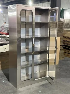 Gabinete de almacenamiento de acero inoxidable moderno para espacios elegantes