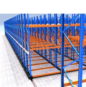 Corrosion-resistant Automatic Electric Mobile Pallet Racking Warehouse Shelves Mobile Rack System for Cold Room Storage