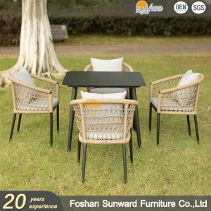 Customized Home Hotel Garden Cafe Modern Patio Restaurant Chair and Table Set Outdoor Dining Furniture