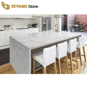 Manufactured Cutting Calacatta Veined Quartz Countertop for Kitchen Worktop/Benchtop/Slab/Counter Top Supplier