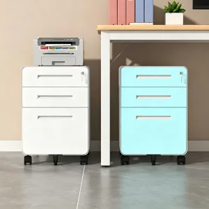 Office Hospital 2/3 Drawers Mobile Pedestal Metal Movable Filing Storage Cabinets Metal Lockable Mobile Pedestal with Wheels
