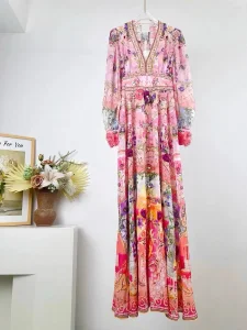 Vestido Vintage de Cuello en V