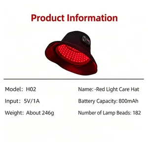 OEM ODM Hair Loss Prevention Scalp Care Hair Care Warmth Red Light 660-850nm Wearable Red Light Therapy Fisherman Hat with logo