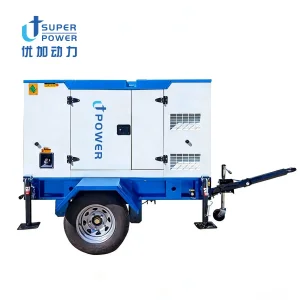 Generador Diesel Móvil Remolcable 50kVA 100kVA 400V 60Hz Generador Trifásico Montado en Ruedas para Suministro de Energía Temporal en Áreas Remotas