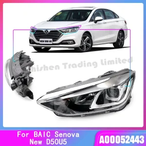 Baic Auto Spare Part Auto Accessory Car Spare Part for New D50u5 Front Combination Lamp Assembly Front Bar Headlight High and Low Beam Headlight LED Lighting