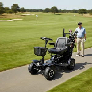 KALOSSE J08 1 Person Handicapped 1000W Motor Golf Cart/Buggy With Curtis Controller Steel Frame 24v Lithium Rechargeable Battery