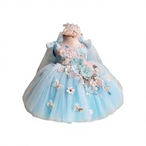 Baby Lolita New Formal Midi Length Kids Satin Girls Dress