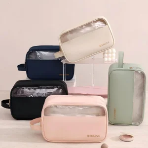 Travel Hot Sale Ginzealreal High Quality Women PU Toiletry Case Large Portable Fashionable Skincare Custom Cosmetic Vanity Pouch Beauty Bag