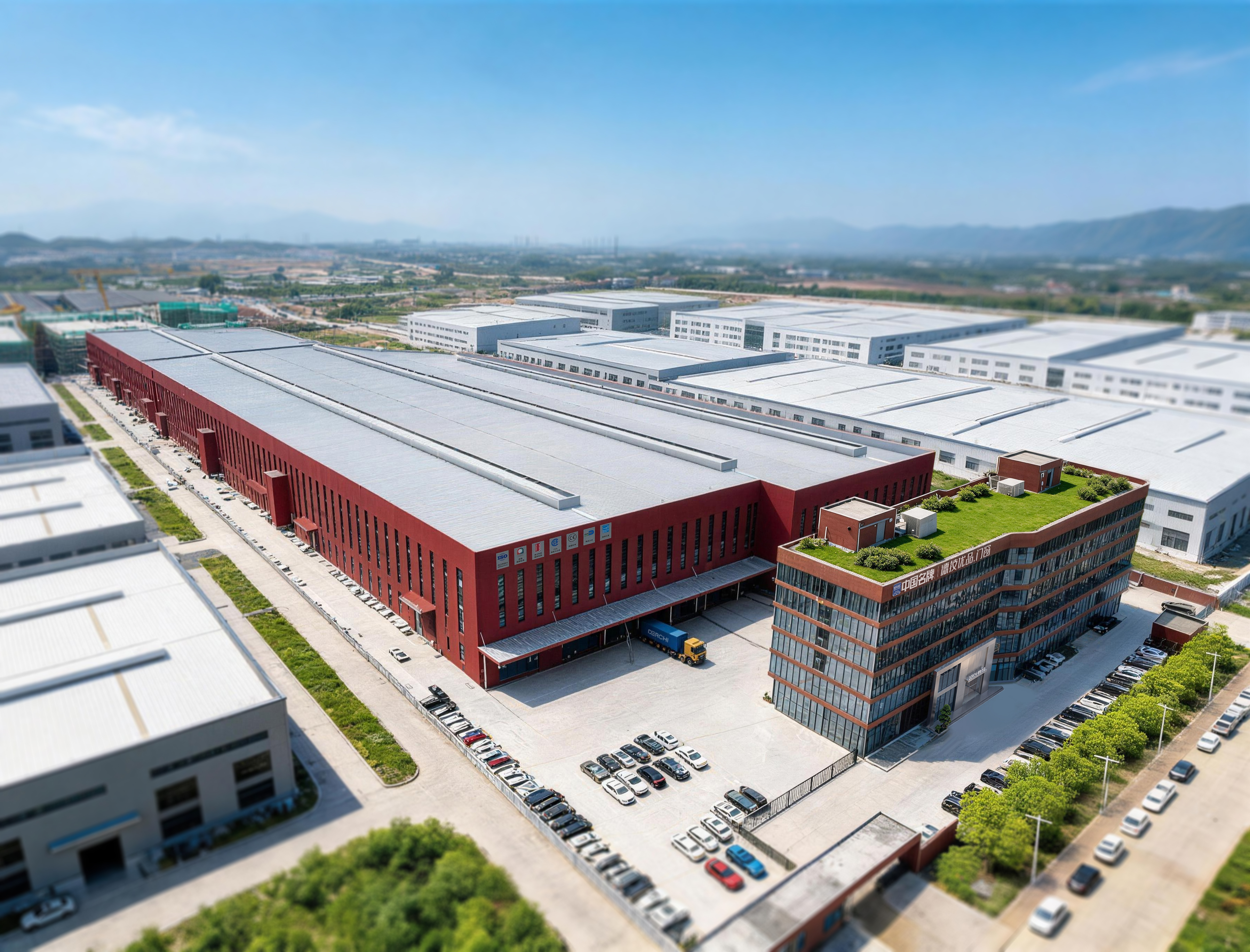 DERCHI door and window manufacturing campus seen from the air