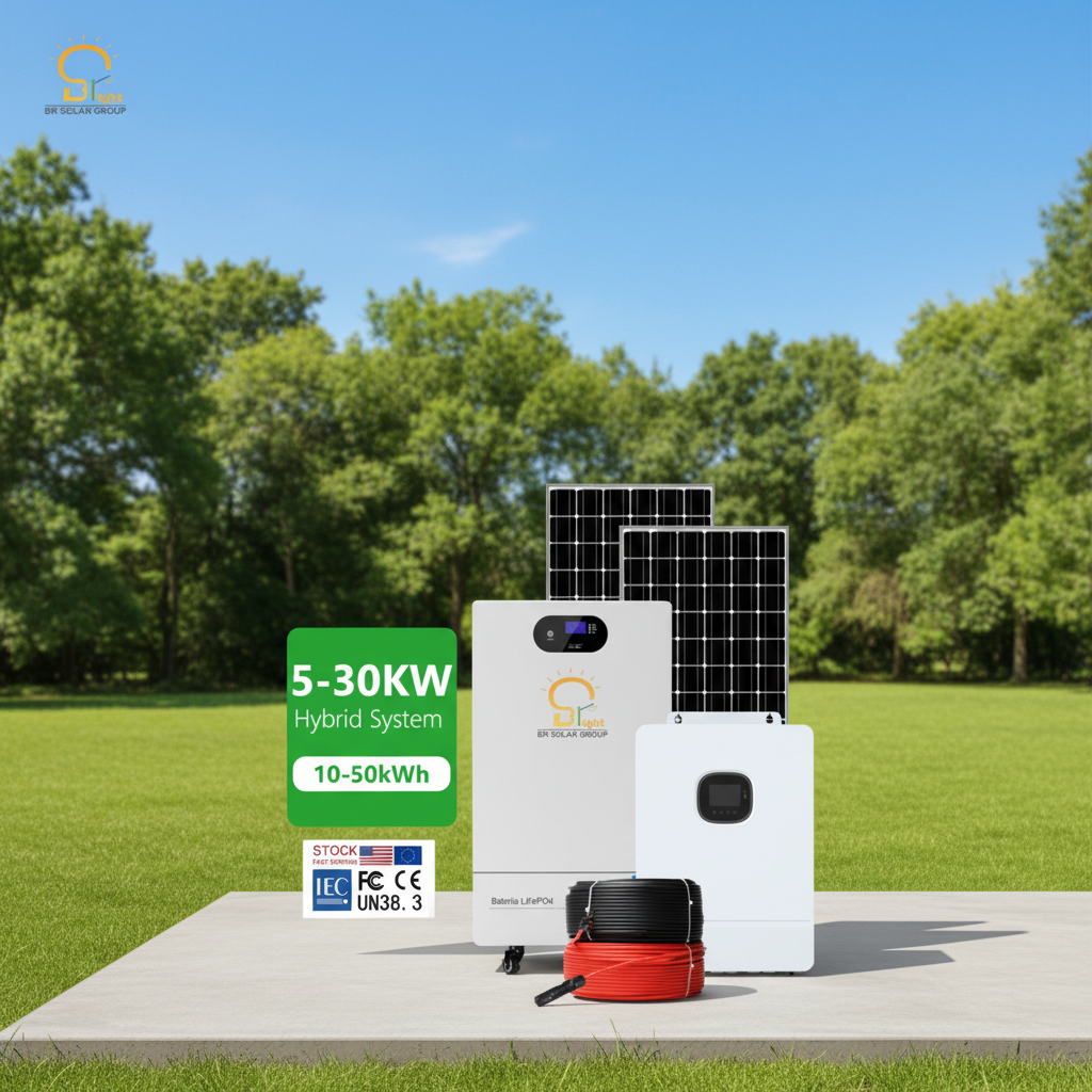 5kW Hybrid-Grid Solar Power System 8kWh Solar Kit On-grid Home Energy Storage System with Lithium Battery
