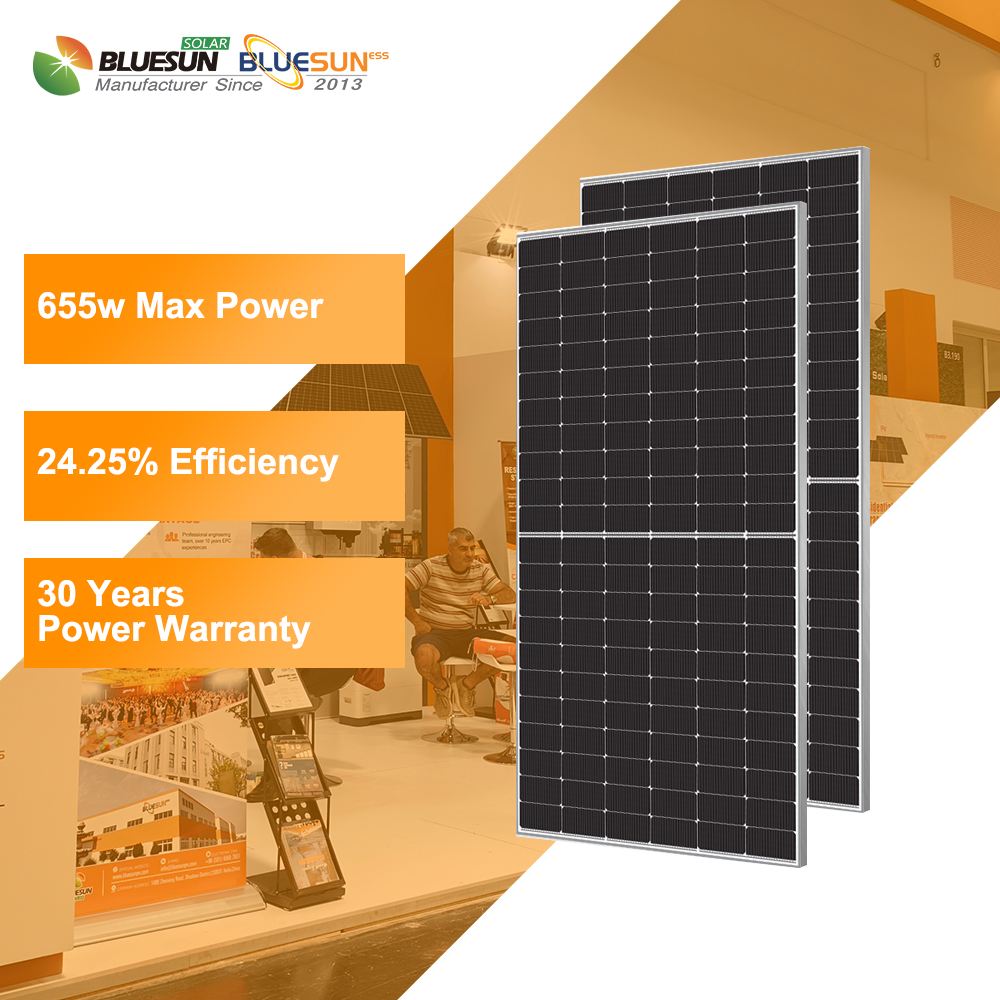 Bluesun 200kW 300kW 500kW on off Grid Solar System 500kw Industrial Solar Power Plant Project with 1mwh Lithium Battery Solution