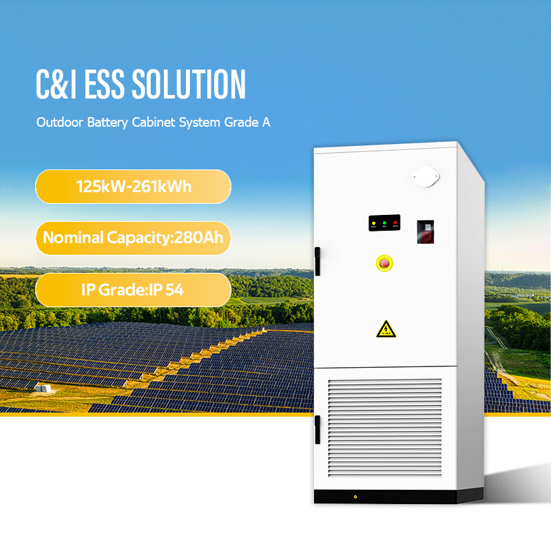 Industrial Solar PV and Battery Storage System 125kW 261kWh 832V Liquid Cooling off Grid Hybrid Energy Management System