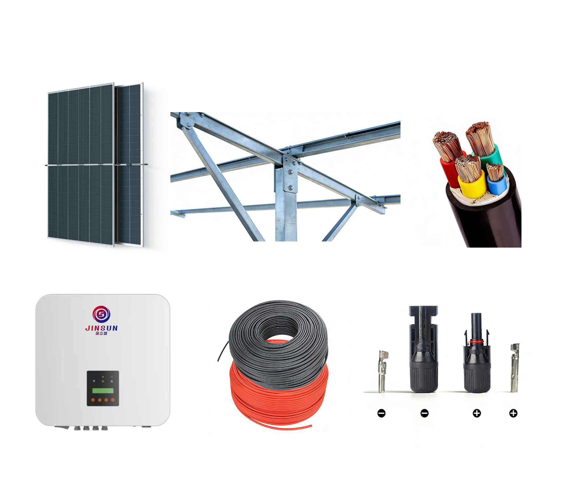 JINSUN Household Grid-Connected Monocrystalline Silicon Photovoltaic Energy System Lithium Ion Lead Acid MPPT Controller Roof