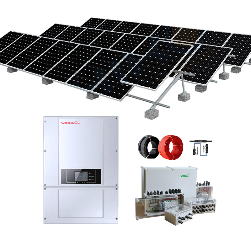 Vmaxpower 50kw on Grid Solar Power System 60KW Solar Panel Generation System 40kva Grid Tie Solar Energy System