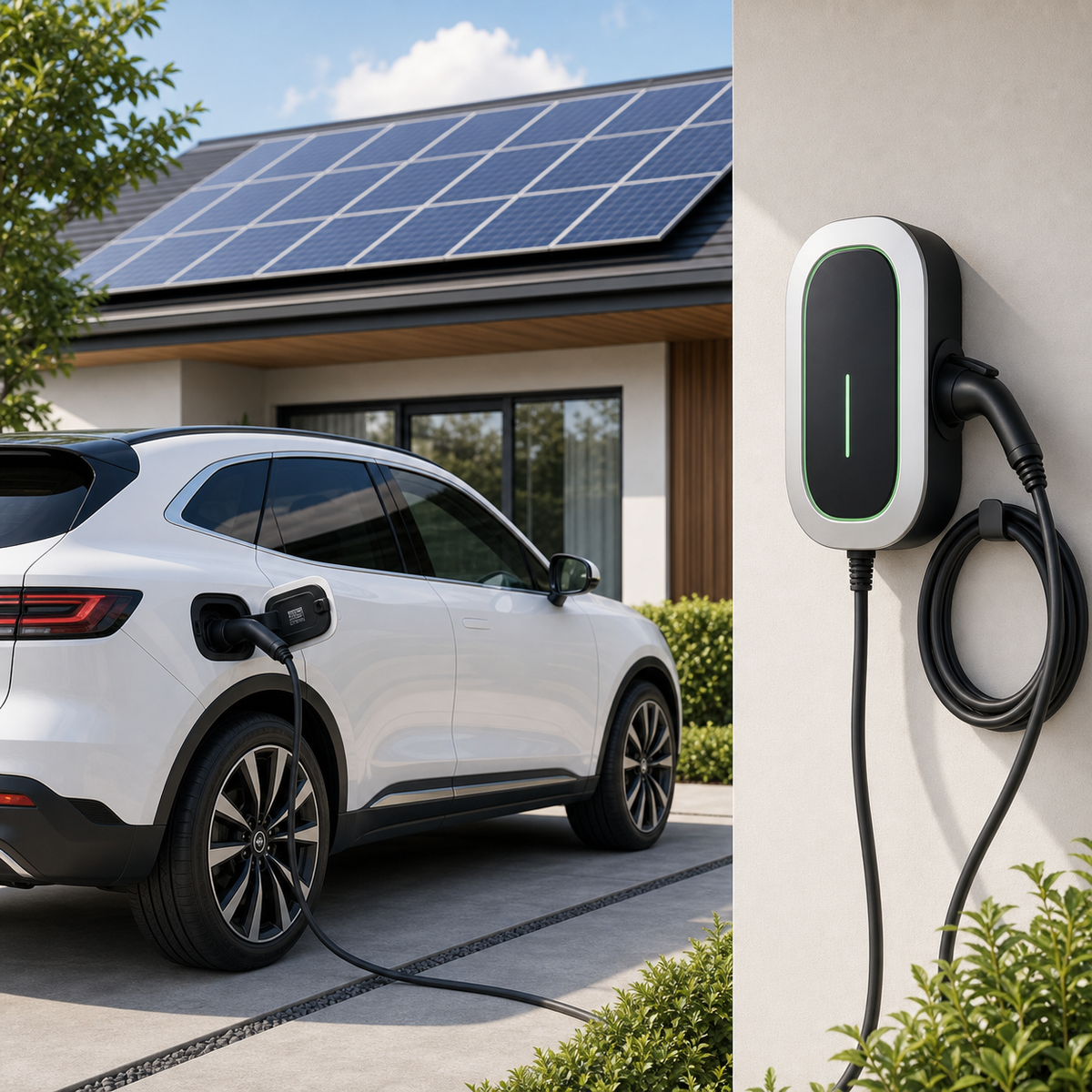 6-22kW Solar Surplus Type 2 AC EV Charger PV Integrated CT Clamp Adjustable Self-Consumption Smart Wall-Mounted Station