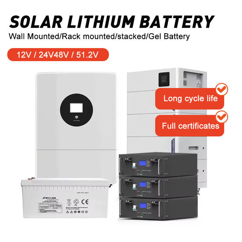 Solar Energy System Hybrid Grid Stackable Complete Kit 3-6kW 48V LiFePO4 Battery for Home