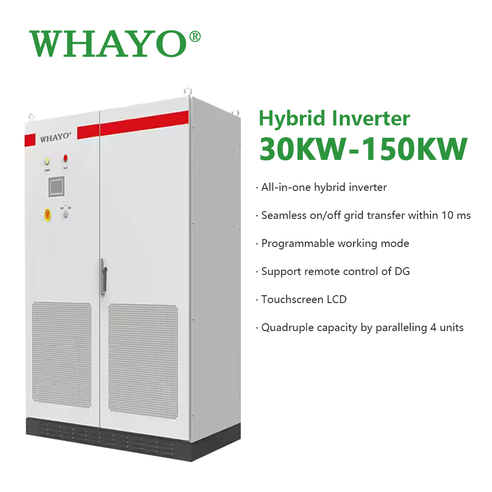 Whayo Industrial Solar Energy System 50kW 100KW Commercial Industrial Three Phase Hybrid Solar Power Plant for Projects Use