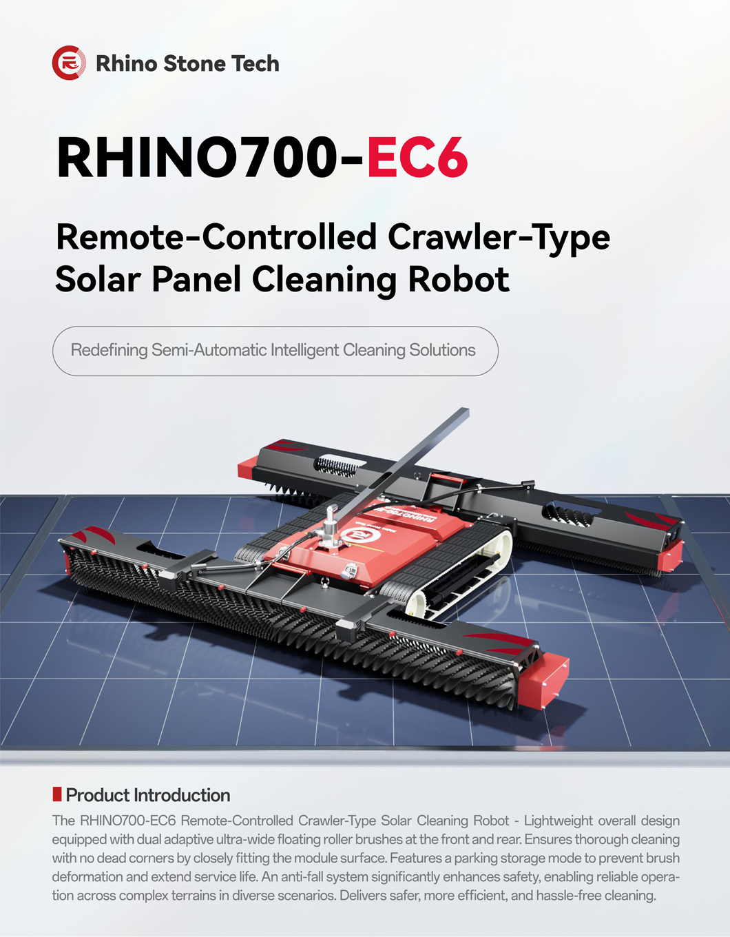 RHINO700-EC6 Solar Cleaning Robot
