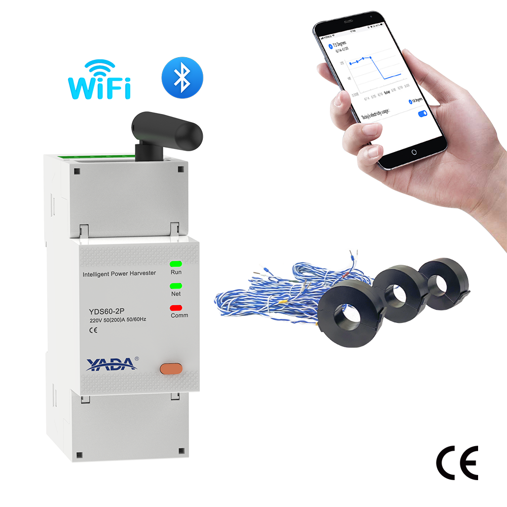 YADA YDS60-2P Wireless Intelligent Power Harvester Smart Energy Meter With Current Transformers 250A/50mA For Solar PV Inverter
