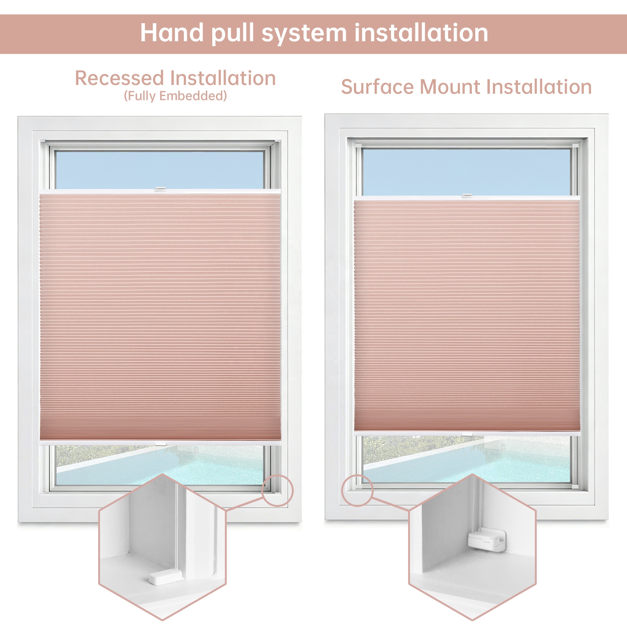 Allbright Smart Motorized Remote Honeycomb Blinds Compatible With WiFi Alexa Google Solar Panel Powered For Window