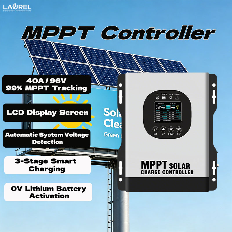 40A/96V Smart MPPT Charge Controller Large Cross-Section Terminal Auto System Voltage Low Loss Pure Sine Wave for Solar Backup