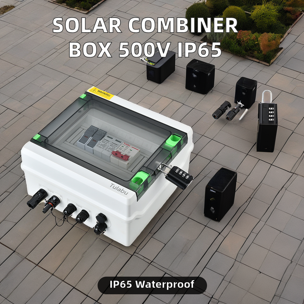 Tulabu 2-In &amp; 2-Out PV Combiner Box 25A 1000V DC Isolation Equipment with SPD Breaker for Solar Panel Power Distribution