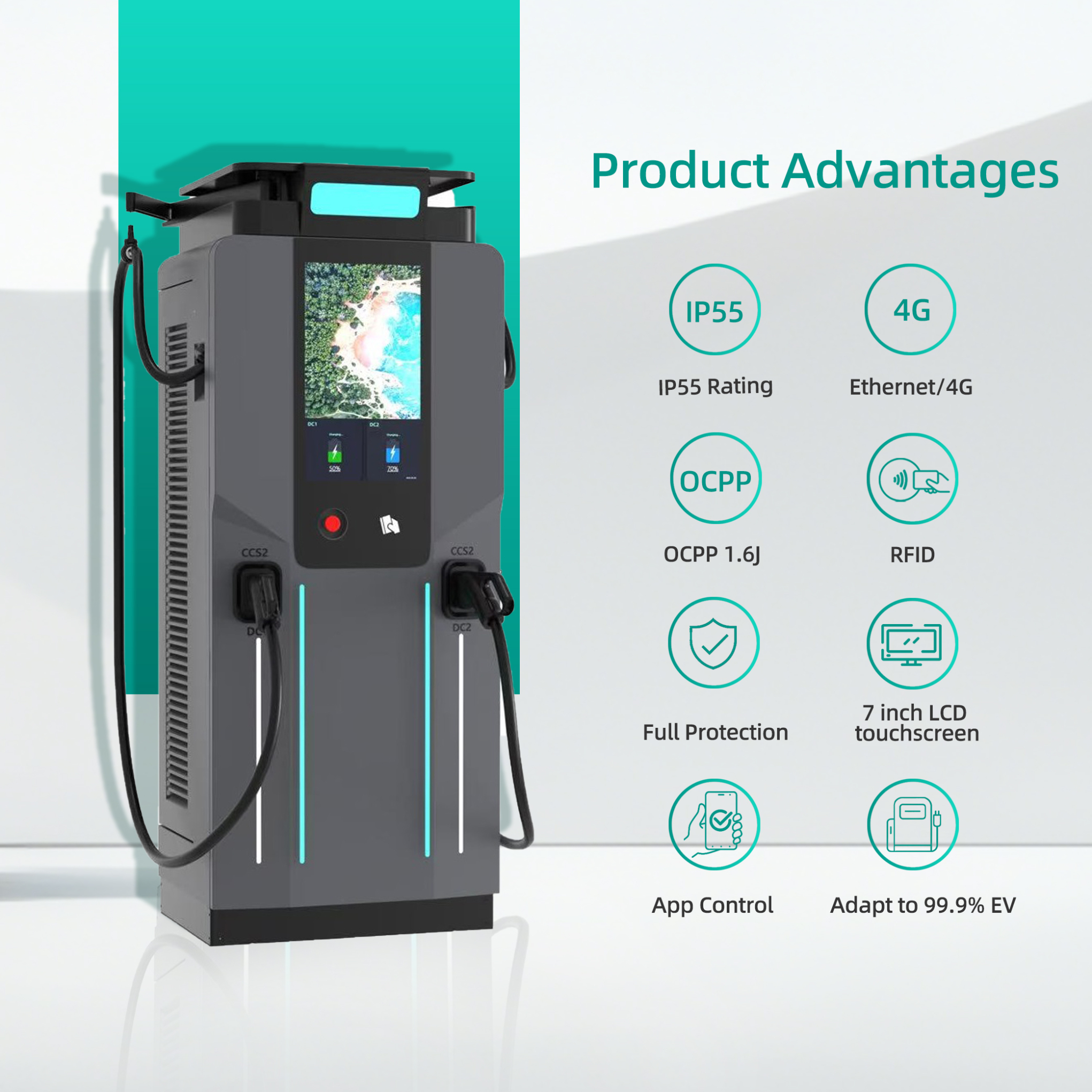 All-in-One Solar Storage Charging Station 120kW 150kW with Battery Integration for Off-Grid Applications Quick Charger for EVs