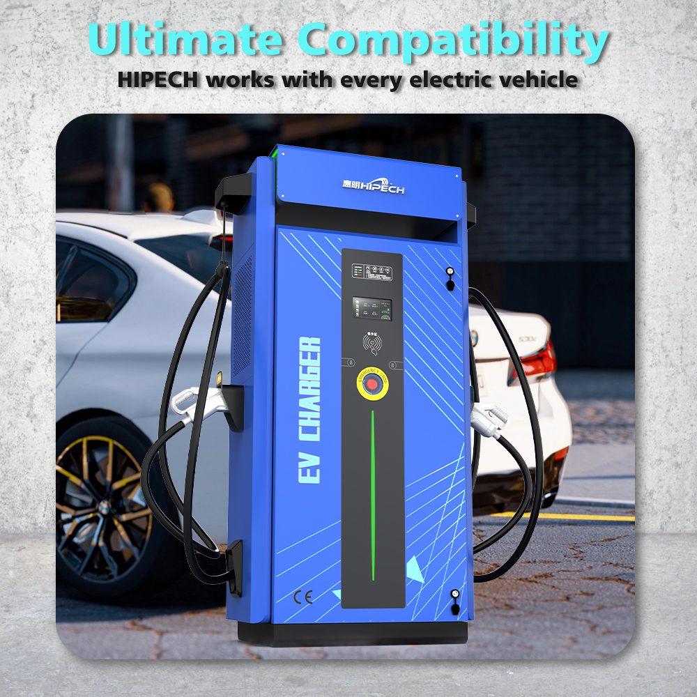 New HMHIPECH Dual Socket 60KW/120KW EV Charger with Solar Home Integration CE Certified IP55 Protection