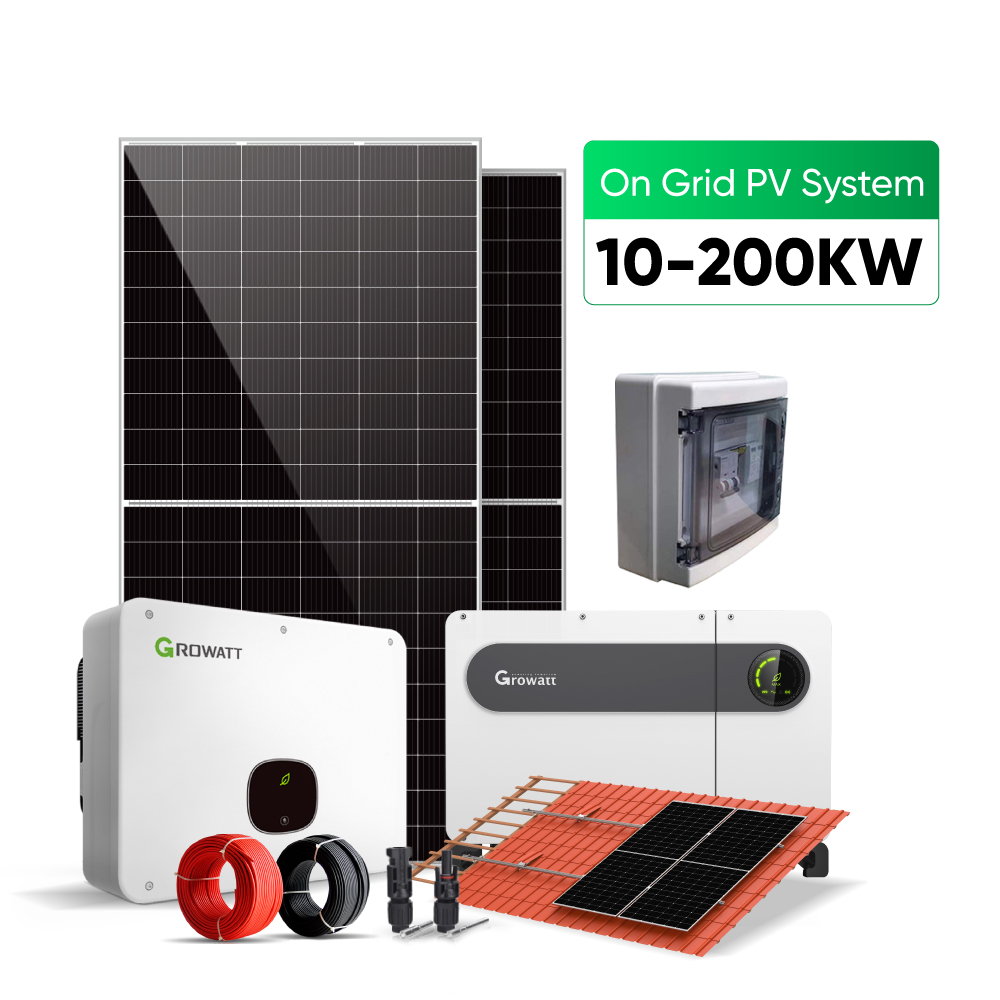 On Grid Solar System Single Phase Three Phase Growatt Grid Tie Solar System on Grid Solar Power System for Home
