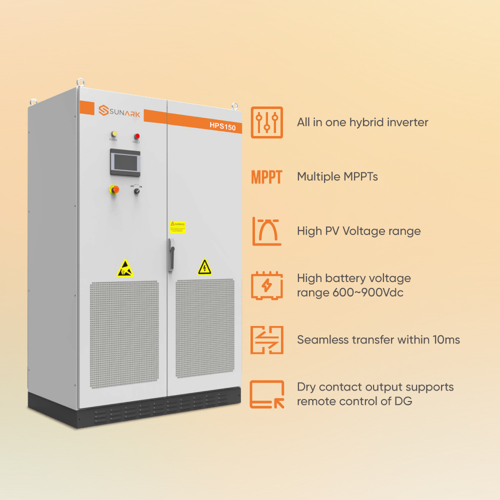 SunArk Hybrid Solar Power System 10Kw 100kw 215Kw Commerical on Off Grid Solar Energy Storage System Projects for Industrial