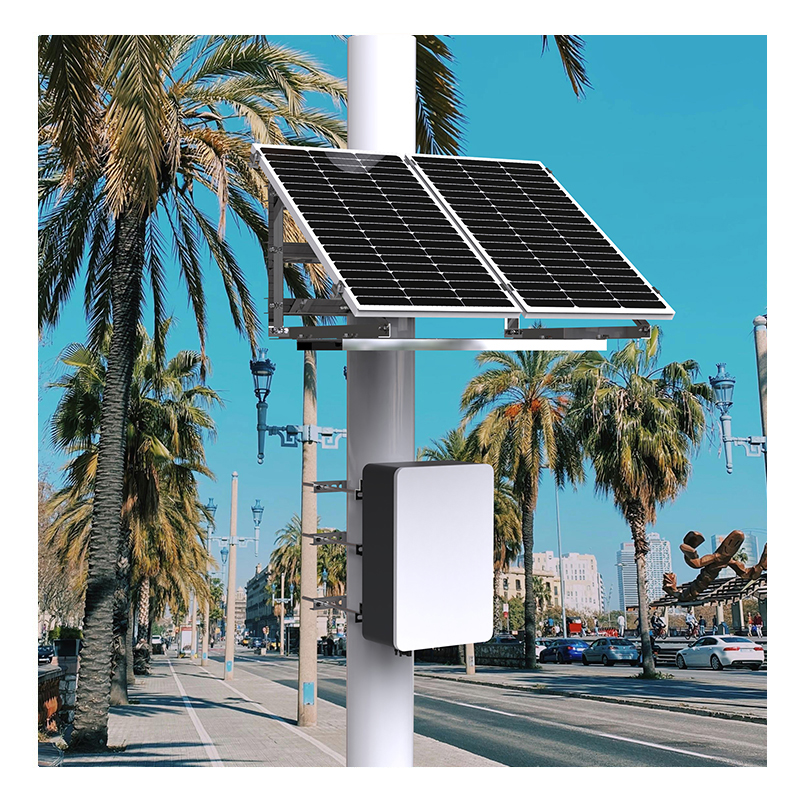 Off-Grid DC Solar Power System 25.6V with MPPT Controller Lifepo4 Lithium Ion Battery Outdoor CCTV Camera Backup Kit