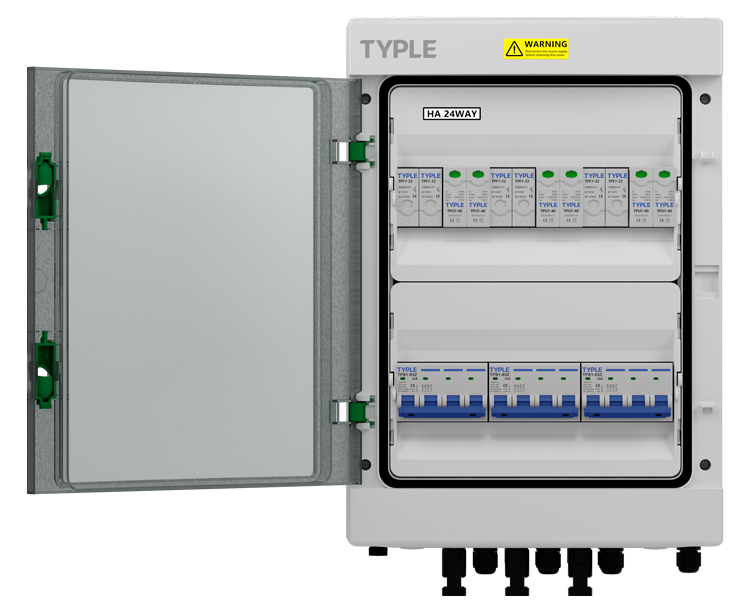 TPX7-P 3 In 3 Out DC1000V Solar Combiner Box IP65 PV Junction Box Equipped With DC MCB SPD And Fuse For Solar Power System