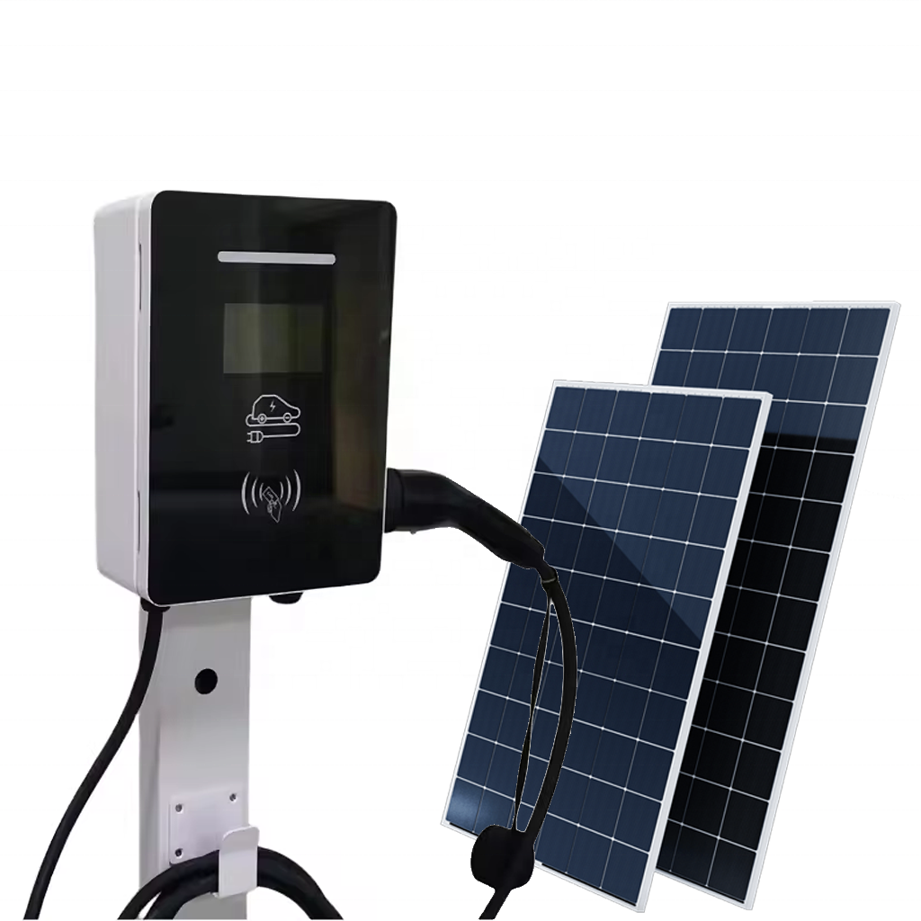 Factory Green Energy Integrated Solar PV Charging Station 7KW 32A Type1Type2 AC Home EV Charging Station with Inverter Built-in