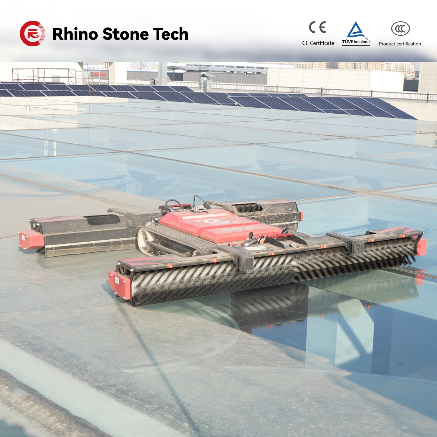 Lithium Battery Powered PV Module Cleaner Commercial Solar Farm Operations Solar Panel Cleaning Robot
