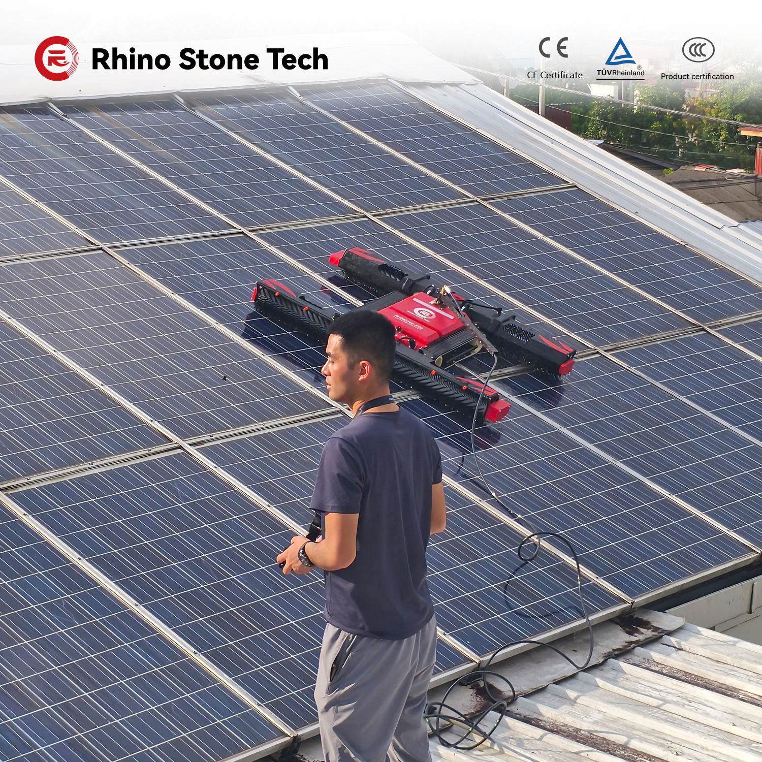 Factory Direct Wholesale Innovative Solar Panel Cleaning Robot PV Cleaning Solutions for Commercial and Industrial Solar Farm