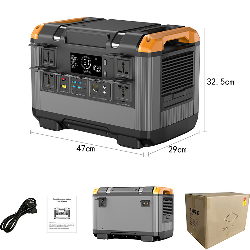 Off-grid Energy Storage Solar Power Generation System LiFePO4 Battery Pure Sine Wave Inverter 2400W 2000WH Integrated Machine