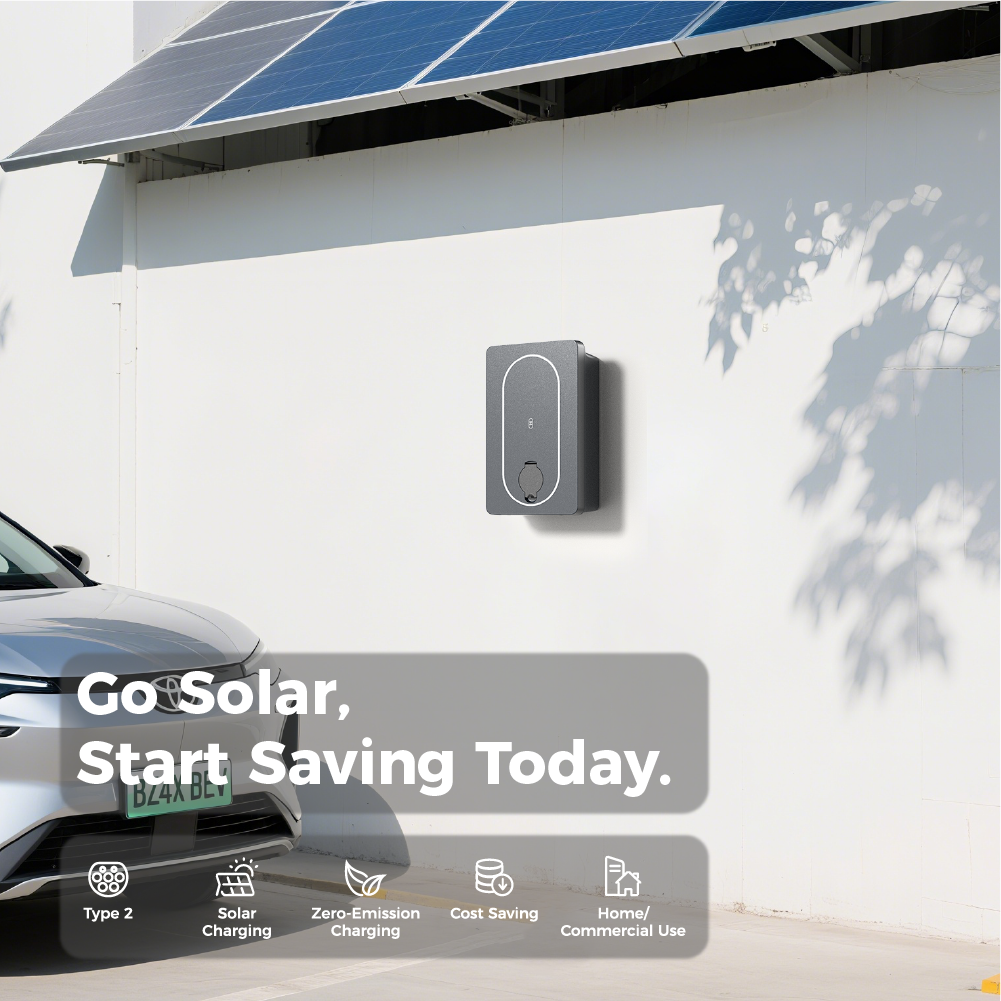 Solar EV Charger Type 2 Mode 3 EV Car Home Charging Station Wallbox 7KW for All Electric Vehicles & Plug-in Hybrid Cars
