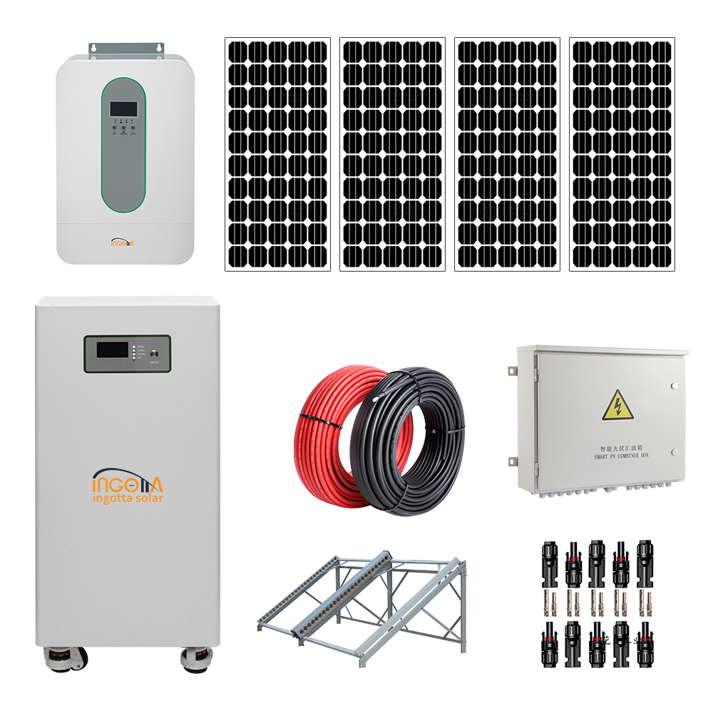 Complete 5KW/10KW Rooftop Grid-Tie Stand-Alone Off-Grid Monocrystalline Silicon Solar PV System 10KWh Energy Storage Free