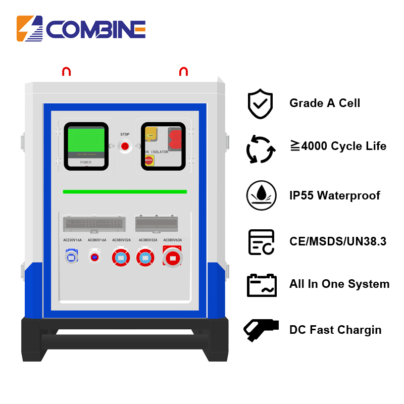 200kWh Hybrid Mobile EV Charger Integration PV Inverter Customize 400V AC/DC Output Charger for Rental Company Distributor